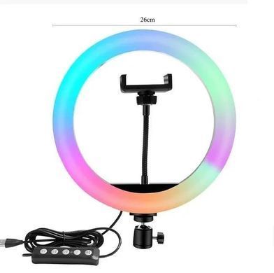 Кільцева лампа RGB MJ-26 USB зі штативом + Bluetooth пульт для селфі XoKo RC-100