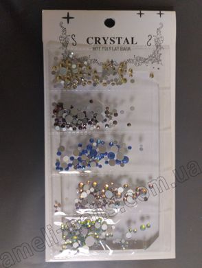Стрази "Восьмигранник" різнорозмірні 5 кольорів Crystal (№ LB-012)