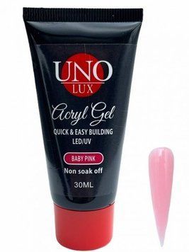 Полігель для нігтів, для манікюру Baby Pink UNO Lux, 30 мл