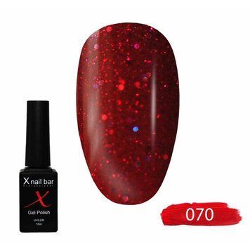 Гель-лак для нігтів, для манікюру X Nail Bar Professional 10ml №070