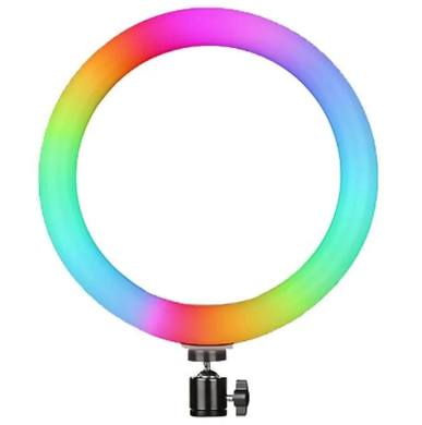 Світлодіодна кільцева LED лампа з кріпленням для телефону RGB MJ-36, 36 см (для фото, селфі)