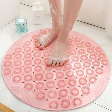 Круглый нескользящий коврик для душа (массажный коврик для ног) Massage Foot Rad Розовый