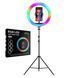 Светодиодная кольцевая лампа для фото, селфи с держателем для телефона RGB RL-13 от USB (LED/Лед) MJ-33 + ШТАТИВ