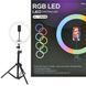 Светодиодная кольцевая лампа для фото, селфи с держателем для телефона RGB RL-13 от USB (LED/Лед) MJ-33 + ШТАТИВ