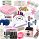 Большой набор для маникюра и дизайна ногтей с LED/UV лампой 80 Вт, фрезером Nail Master ZS-710 65 Вт и вытяжкой Simei 858-8 80 Вт