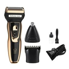 Універсальна акумуляторна машинка-бритва для стрижки волосся голови, вусів та бороди Geemy GM-595 3 Вт Hair Trimmer (тример чоловічий)