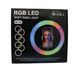 Кільцева LED-лампа для фото, селфі з тримачем для телефону RGB MJ-36 + Штатив