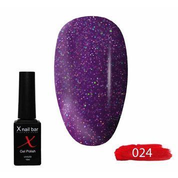 Гель-лак для нігтів, для манікюру X Nail Bar Professional 10ml №024