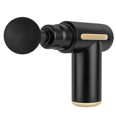 Масажер ручний ударний для тіла Mini Massager Gun (4 насадки), Чорний