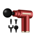 Масажер ручний ударний для тіла Mini Massager Gun (4 насадки), Червоний