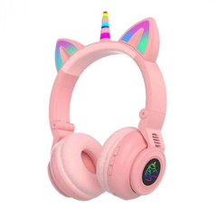 Навушники бездротові STN-27 "Єдиноріг" Рожевий (Навушники для музики великі)